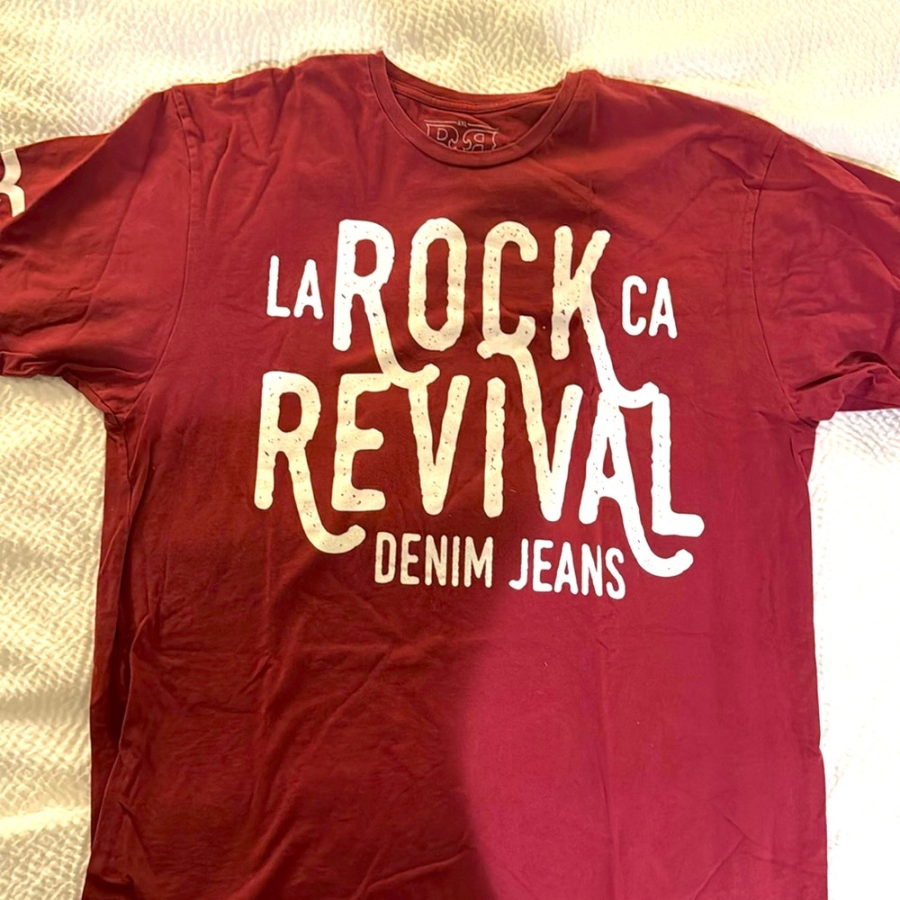 XXL burgundy rock revival men’s T-shirt